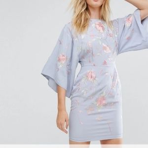 ASOS TALL Kimono Mini Dress With Embroidery